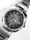Vintage Timex Viscount Automatic 38mm DayDate Blue/Grey Dial Runs, Needs Service