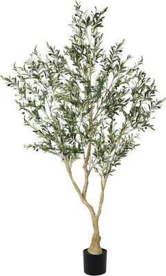 LYERSE Olive Trees Artificial Indoor - Faux Olive Tree 7Ft with Large Olive Bran