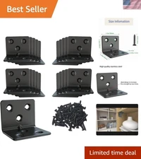Versatile Heavy-Duty Black Corner Brackets for Shelving, 16 Pack, Easy Setup