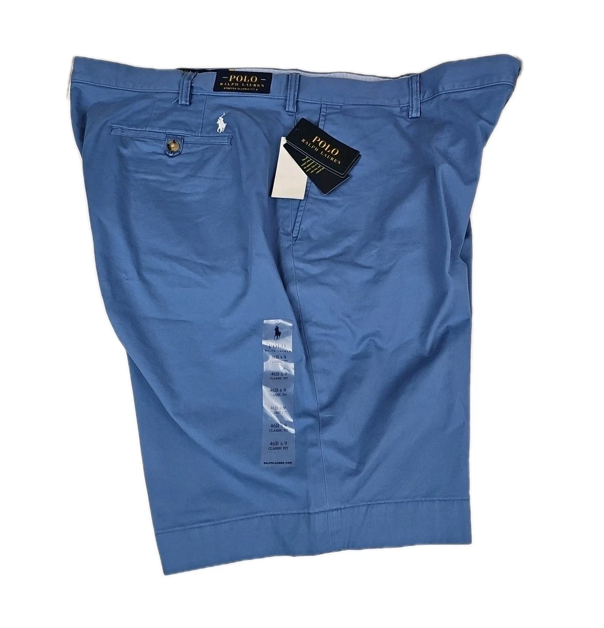 Polo Ralph Lauren Chino Shorts Stretch Classic Fit Mens Size 46B Blue NWT$98