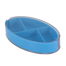 Durable 4 Grids Rotating Lid Pill Case for Travel Blue 1 Pc
