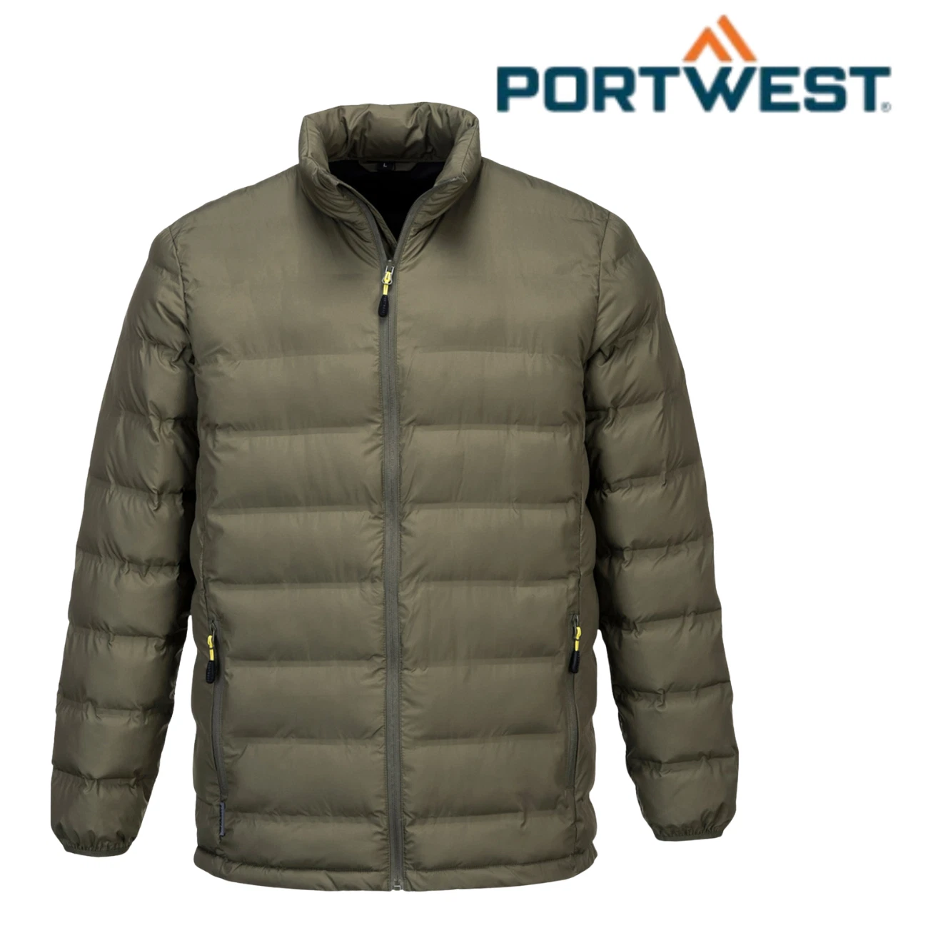 Mens Portwest Jacket Ultrasonic Tunnel Lined & Padded Zip Water Resistant Coat
