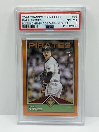 2024 Topps Transcendent Paul Skenes Orange /25 Psa 8 Pirates Rookie