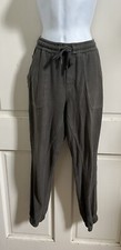 ATHLETA Farallon Jogger Cotton Blend Drawstring Pants in Cypress Green Sz 4