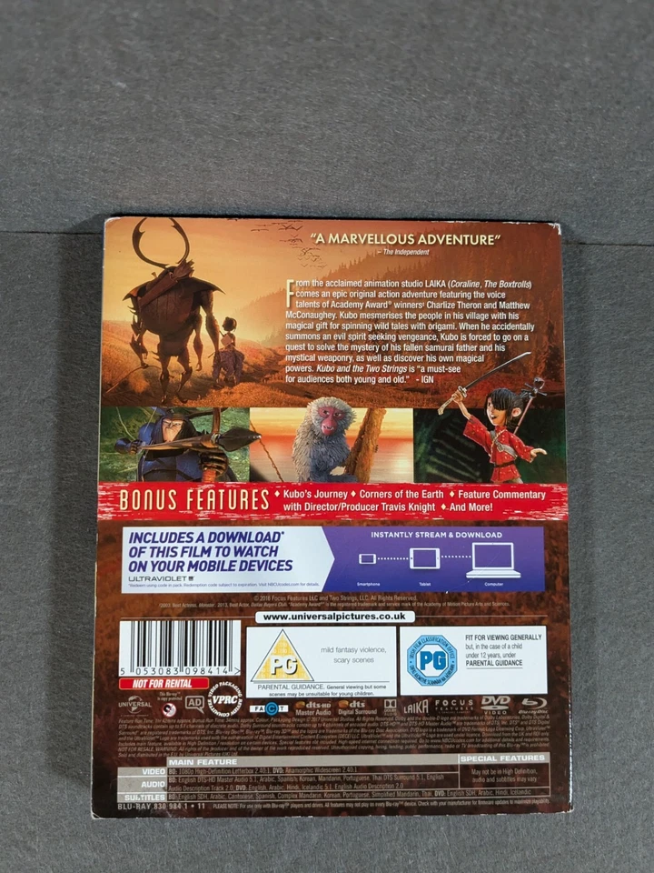 Kubo And The Two Strings Blu-ray  and DVD [2016] - Image 2 of 4