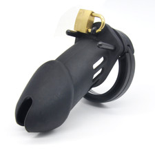 Silicone Male Chastity Cage Device Chastity Belt Large Cage with 5 Rings Penis