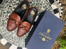 Rare Genuine Crombie Designer Leather Tan Tassel Loafers Boat Shoes Skinhead Mod