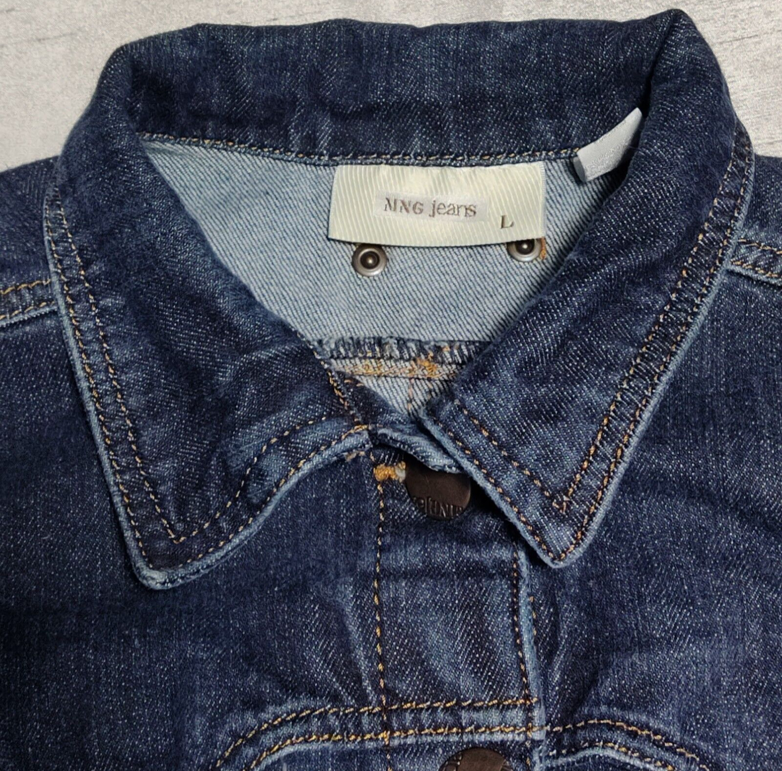 MANGO MNG JEANS Juniors Large Dark Wash Cropped Stretch Denim Jean Jacket thumbnail 5