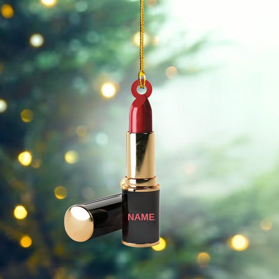 Lipstick Christmas Light Ornament, Christmas Tree Decor, Loved Lipstick