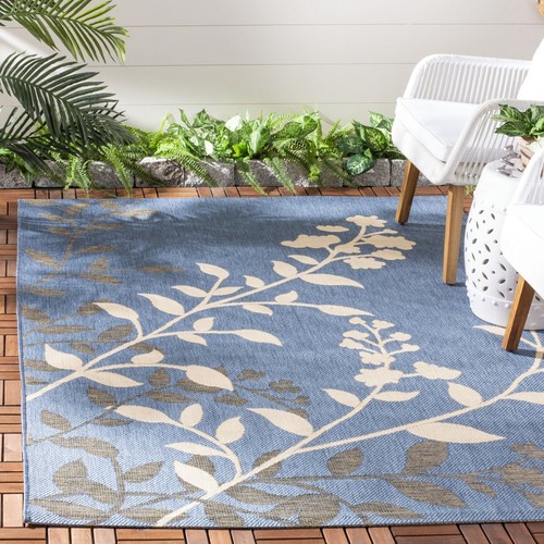 Safavieh Indoor Outdoor Cy7019-243 Courtyard Blue / Beige Rug Area Rug ...