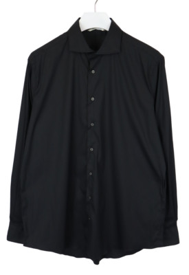 Suitsupply Men's Slim Fit Formal Shirt 2XL Button Up Cutaway Black