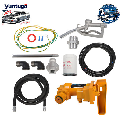12V 20GPM Fuel Transfer Pump Diesel Gas Gasoline Kerosene w/ Particulate Filt