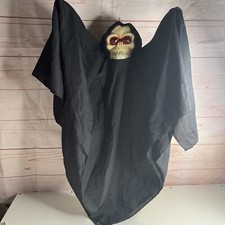 Vintage 1993 Gemmy Halloween Animated 3ft Grim Reaper Shakes Red Eyes No Sound