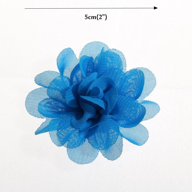 Diadema de tela con flores de gasa - 5 cm pinzas para el cabello para mujeres accesorios boutique 5 piezas Foto 4 de 4