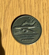 1986 BOEING AIRPLANE Coin Medallion 5000 Boeing Jet Transfers 10RK