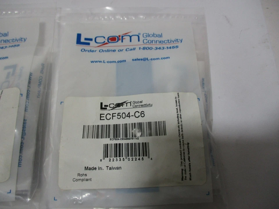 LOT OF 2 L-COM ECF504-C6 IN LINE COUPLER RJ45 JACK-RJ45 - Image 2 of 3