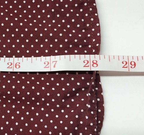 Denim Flower Mens Large Dress Shirt Slim Fit Maroon White Polka Dot Dad Hipster - Picture 11 of 11