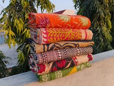 INDIAN VINTAGE WHOLESALE LOT KANTHA BLANKET THROW QUILT HIPPY BOHEMIAN Quilt