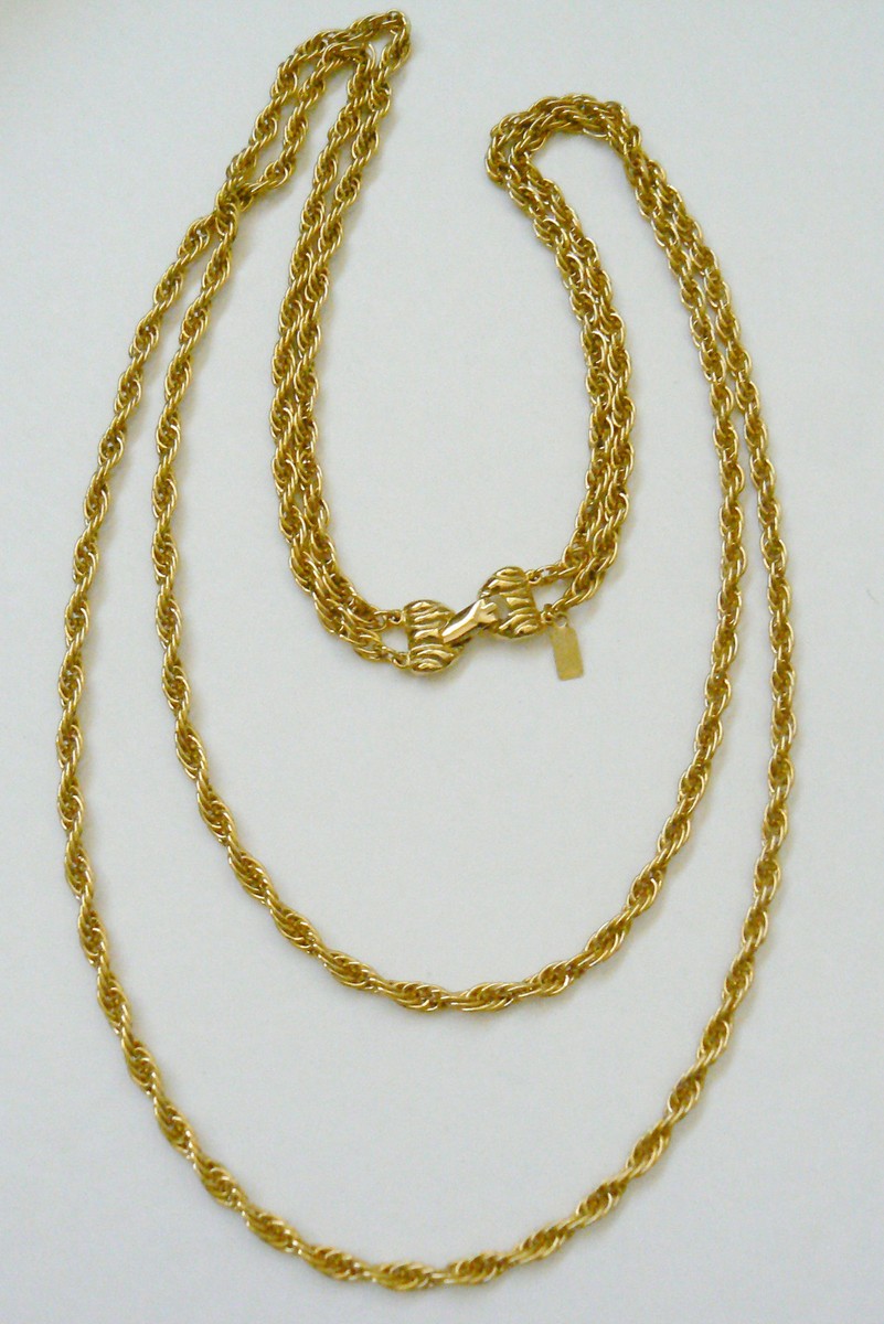 Taylor Ltd. Vintage Double Cascade Rope Style Gold Tone metal 