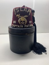 Vintage Fez Shriners Islam Captain Patrol 1986-87 Hat Cap W/ Case
