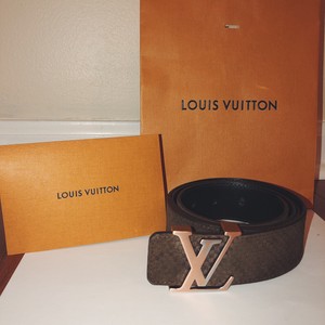 Louis Vuitton Suede Calfskin Mini Damier 38mm Lv Initiales Belt
