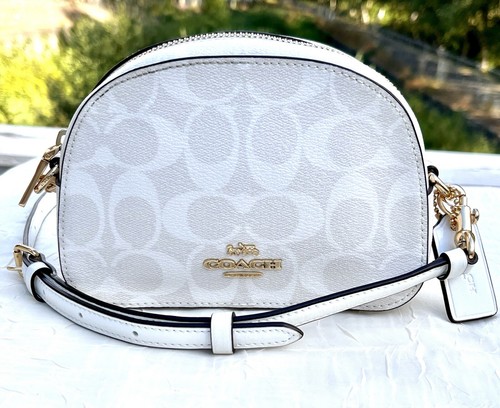 mini serena crossbody in signature canvas with snowflake print