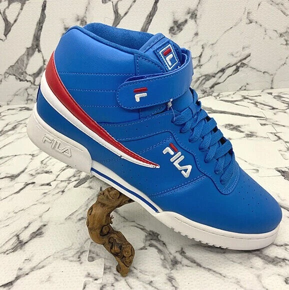 hovedpine hånd Giftig Men&#039;s Fila F-13 Blue | Red | White High Top Sneakers | eBay