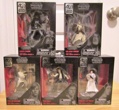 Star Wars the Black Series 40th Anniversary Titanium Series - Komplettsatz 5 