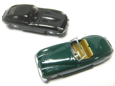 Wiking 020 + 022 Jaguar Sport ''XK'' Roadster grün  +  ''E'' Type Coupé schwarz