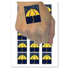 Rainy Day Umbrella Temporary Tattoo Water Resistant Fake Body Art Set