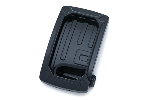 Kuryakyn (3191) Nova Curved Vertical Mount Side License Plate Holder Gloss Black - 第 1/1 張圖片