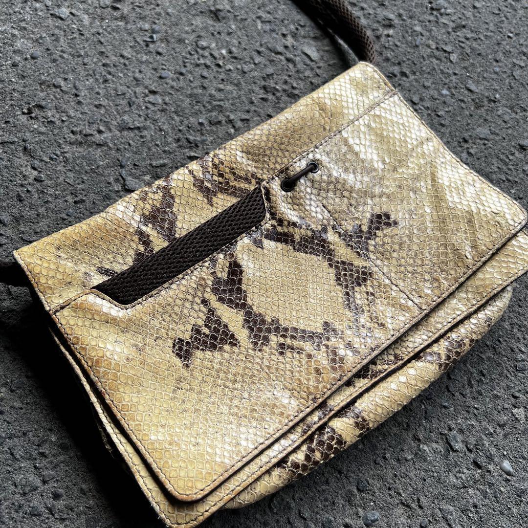 Miu Miu 1999 FW Python pattern One Shoulder Bag Beige Brown Miu Miu 1999 FW Python pattern One Shoulder Bag Beige Brown