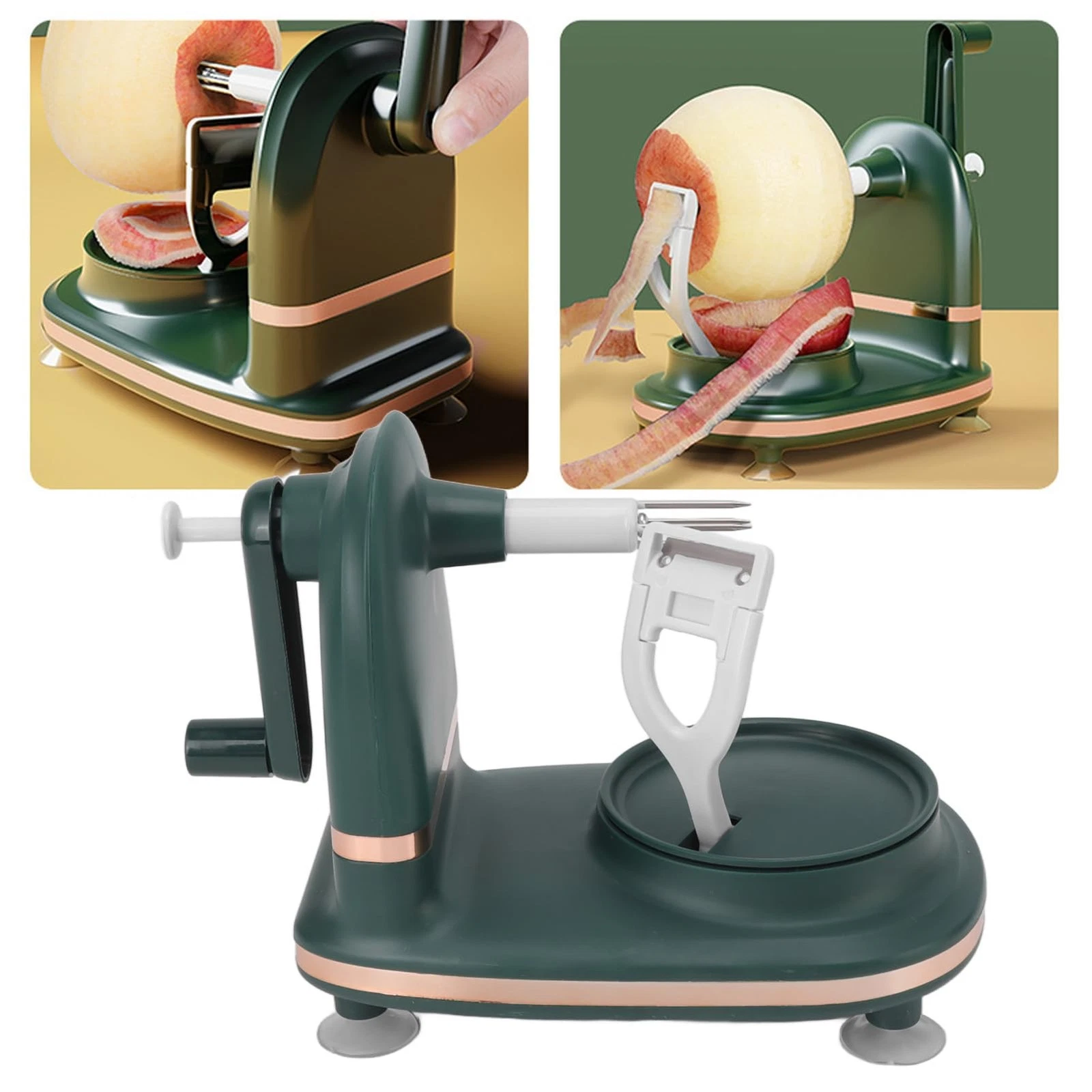Apple Peeler Slicer Corer, Multi-Function Fruit Peeler with Stainless Steel B...
