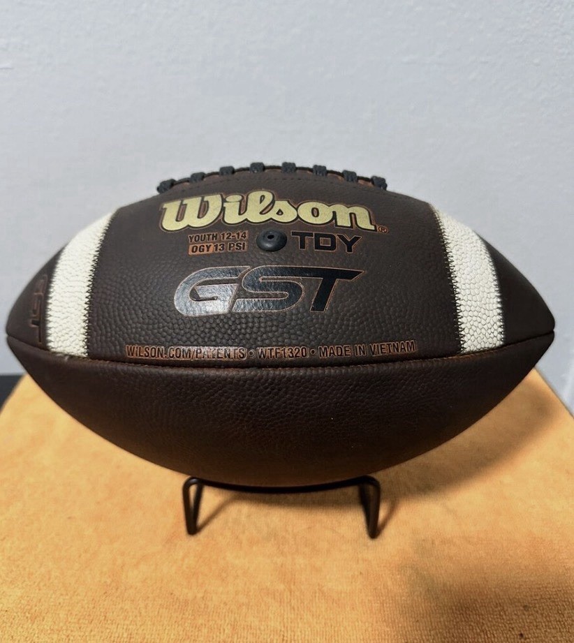 Wilson GST Leather Football Mudded, Game Prepped, Tacked | eBay
