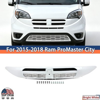 For 2015-2018 Ram ProMaster City Bright White Shell Front Upper Grille W/ Black