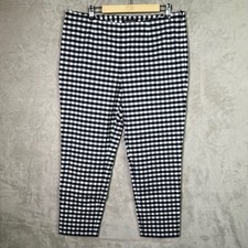 NWT Brooks Brothers Dress Pants Womens Navy Gingham Sz 14 Side Zip