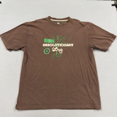 LRG Shirt Mens 3XL Brown Resolutionary Roots Graphic Tee Streetwear Logo Nature