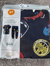 NWT 2pc Batman Jammie Set Boys Size 4T Short Sleeve/long Pants