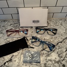 2.50 Progressive Reading Glasses Anti Blue Light Spring Hinge New 3 Pair