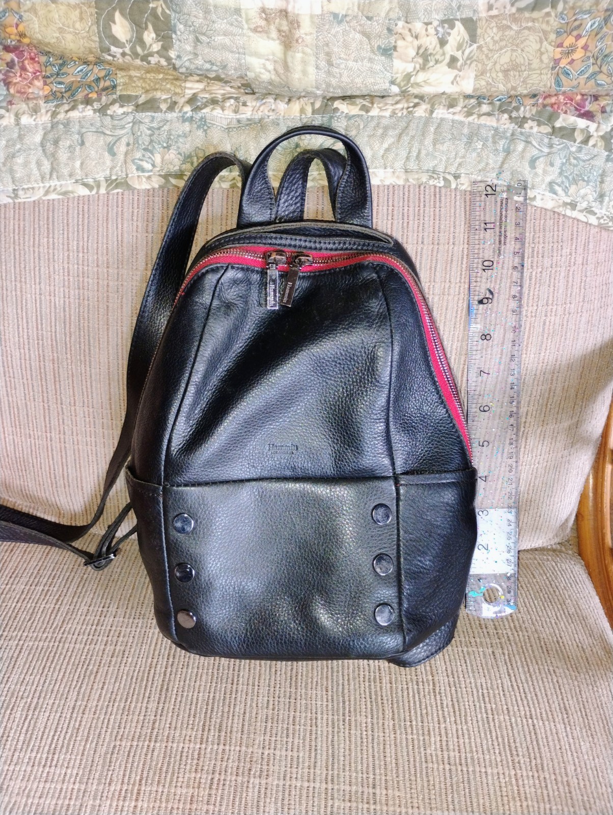 Hammitt Medium Hunter Backpack Black Leather W Re… - image 11
