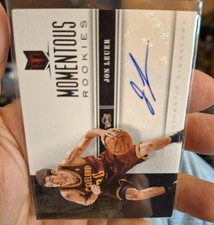 2012-13 Momentum Jon Leuer Momentous Rookies AUTO AUTOGRAPH RC CAVS CAVALIERS