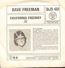 Dave Freeman - California Freeway - Used Vinyl Record 7 - Promo - E7294z