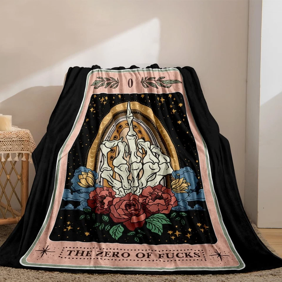 Mystic Tarot Gótico Calavera Franela Manta Súper Suave Ligera 50x60I... Foto 4 de 4