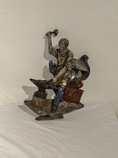 Wandrelief Schmied Deko Figur Höhe ca. 41 cm Bunt