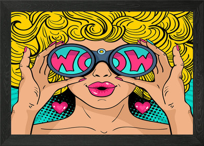 wow pop art face sexy surp gerahmtes Wandbild Poster Leinwanddruck Bild