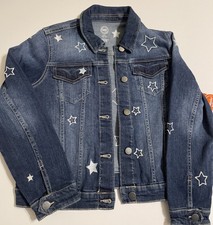 NWT Wonder Nation Star Embroidered Denim Jean Jacket - Girls Size Large 10/12