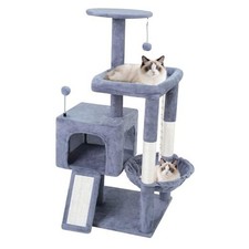 37.5" All-in-One Cat Tree Tower with Scratching Board Posts Cozy Sleeping