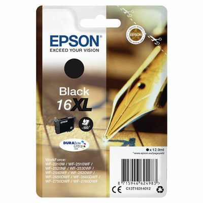 Original Epson Tintenpatrone 16XL Pen Schwarz für WorkForce WF-2010W WF-2510W T1631
