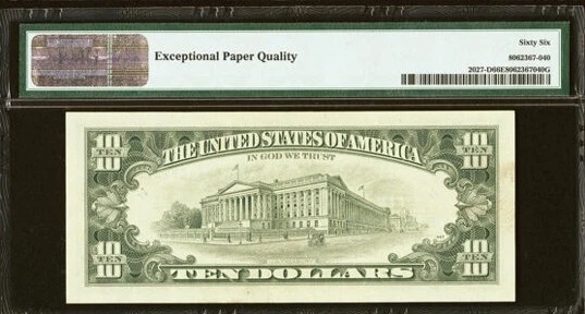 $10 1985 Federal Reserve Notes. PMG Gem Uncirculated 66 EPQ - Image 2 of 2