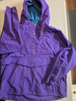 Columbia Vtg 90s Women XL  Anorak Pullover Windbreaker Jacket Kangaroo Nylon
